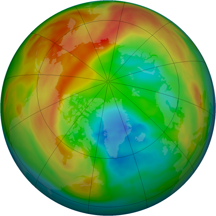 Arctic ozone map for 19 February 2005